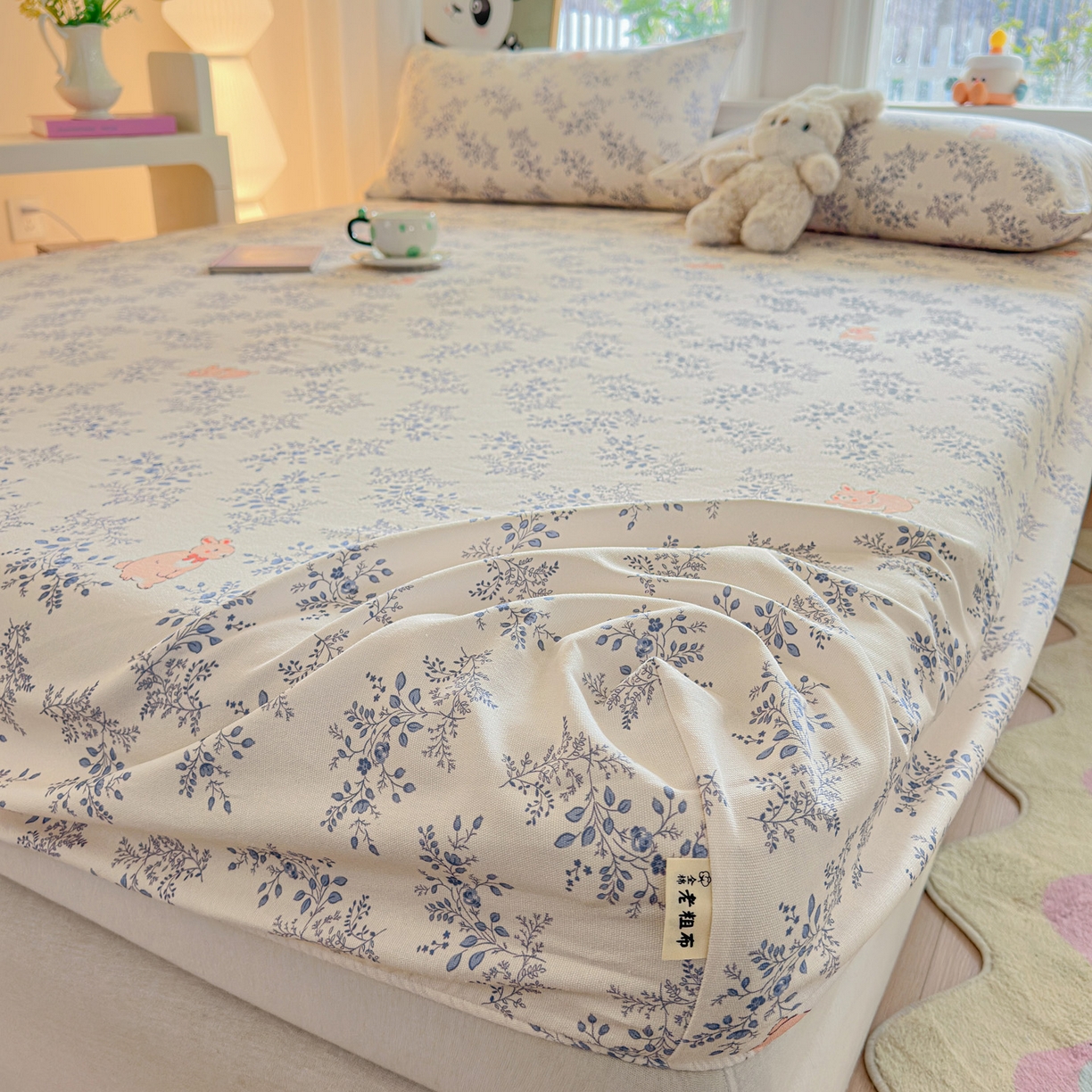 91家纺网 家纺一手货源 找家纺 莱登卡奴 2026新款A类100%全棉纯棉老粗布单床笠系列 醒春