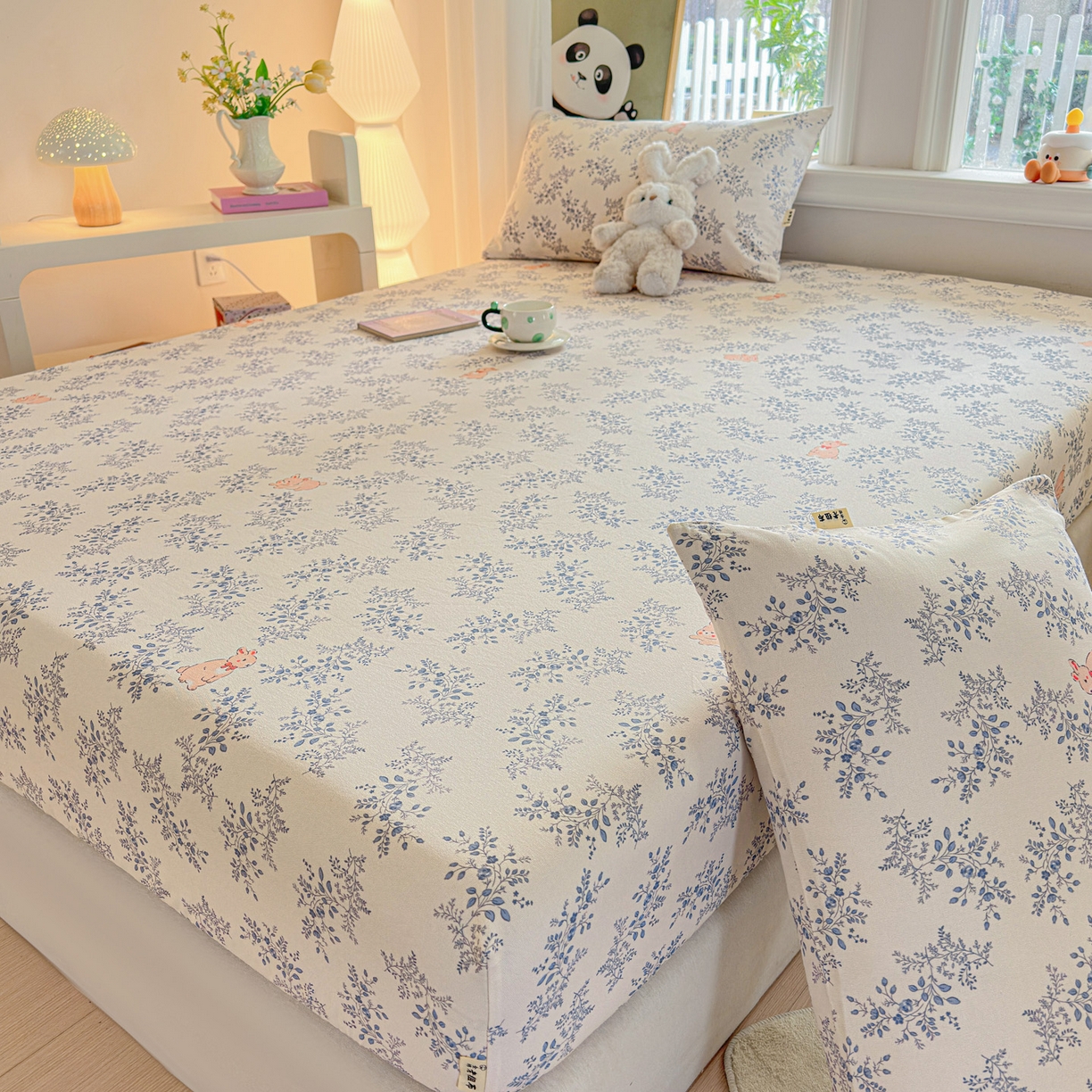 91家纺网 家纺一手货源 找家纺 莱登卡奴 2026新款A类100%全棉纯棉老粗布单床笠系列 醒春