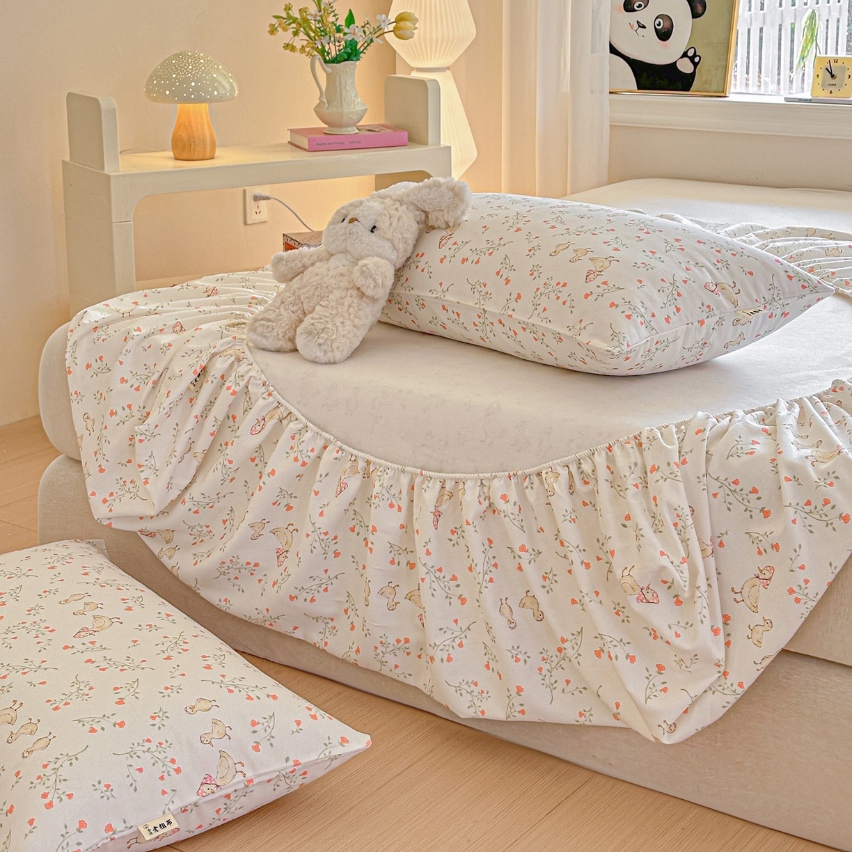 91家纺网 家纺一手货源 找家纺 莱登卡奴 2026新款A类100%全棉纯棉老粗布单床笠系列 丫丫