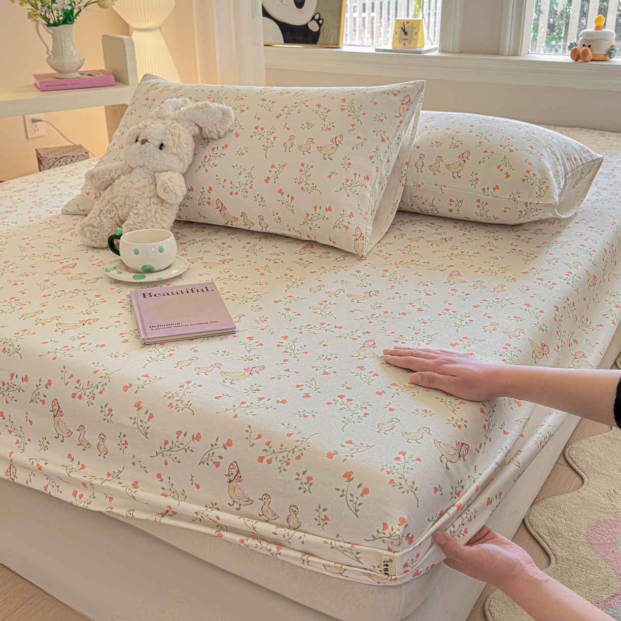 91家纺网 家纺一手货源 找家纺 莱登卡奴 2026新款A类100%全棉纯棉老粗布单床笠系列 丫丫