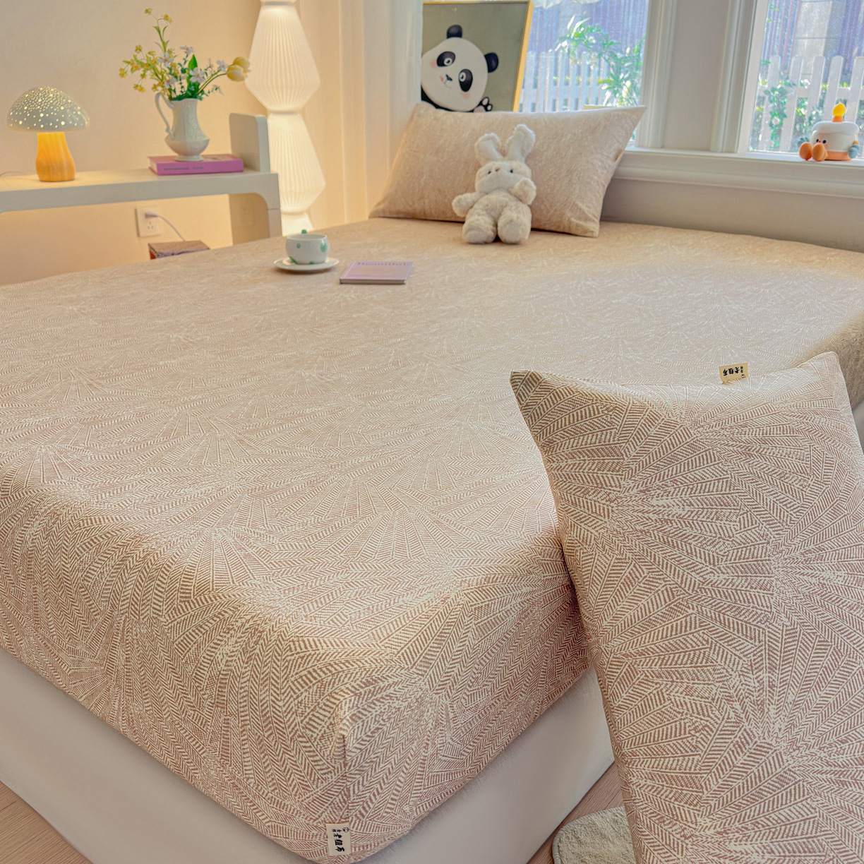 91家纺网 家纺一手货源 找家纺 莱登卡奴 2026新款A类100%全棉纯棉老粗布单床笠系列 云初