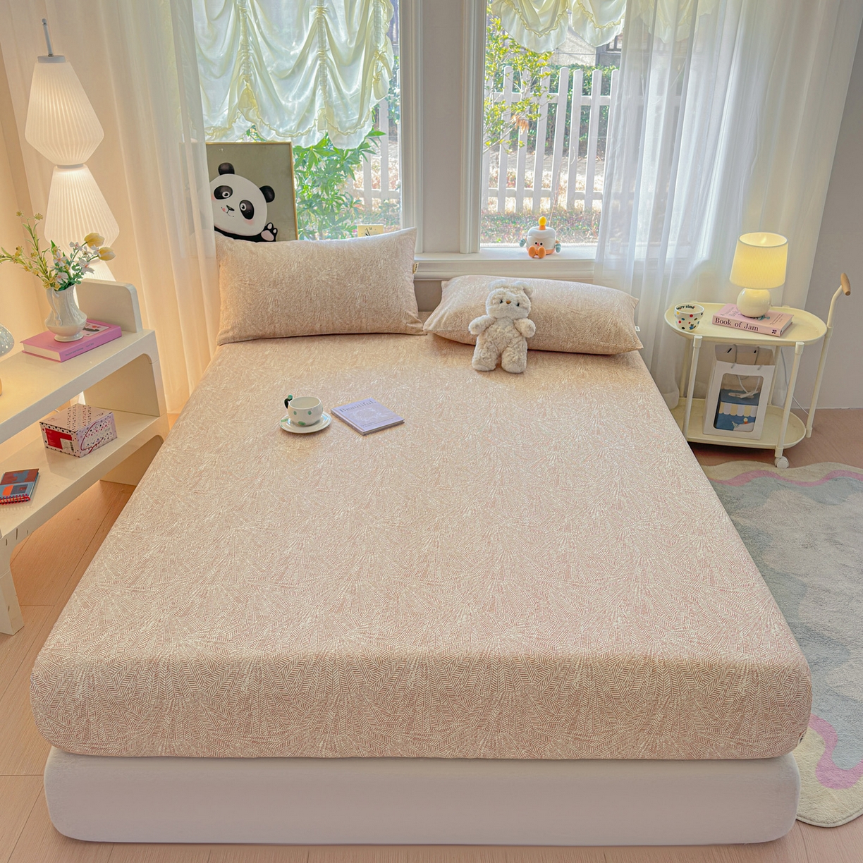 91家纺网 家纺一手货源 找家纺 莱登卡奴 2026新款A类100%全棉纯棉老粗布单床笠系列 云初