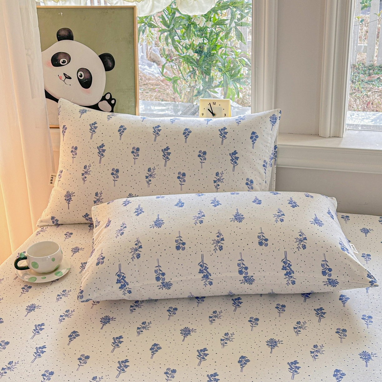 91家纺网 家纺一手货源 找家纺 莱登卡奴 2026新款A类100%全棉纯棉老粗布单床笠系列 枝叶