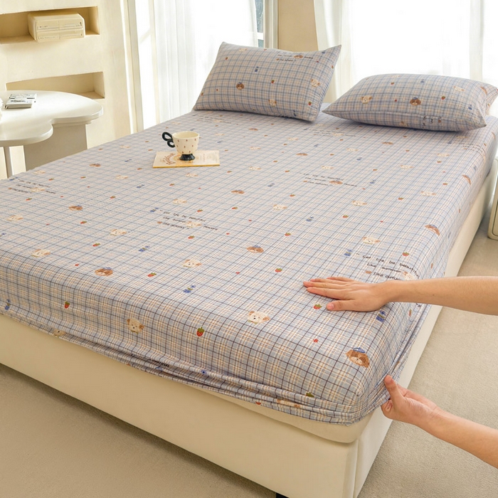 91家纺网 家纺一手货源 找家纺 （总）贝扬思家纺 2026新款高克重泡芙纱印花款单床笠床笠单件-浅糯