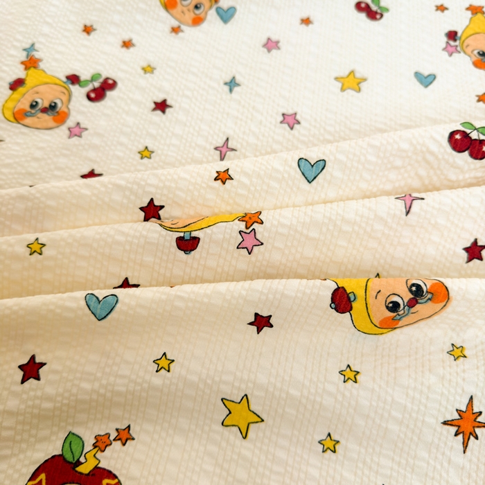 91家纺网 家纺一手货源 找家纺 贝扬思家纺 2026新款高克重泡芙纱印花款单床笠床笠单件-浅糯 CL浅糯-旧街星星