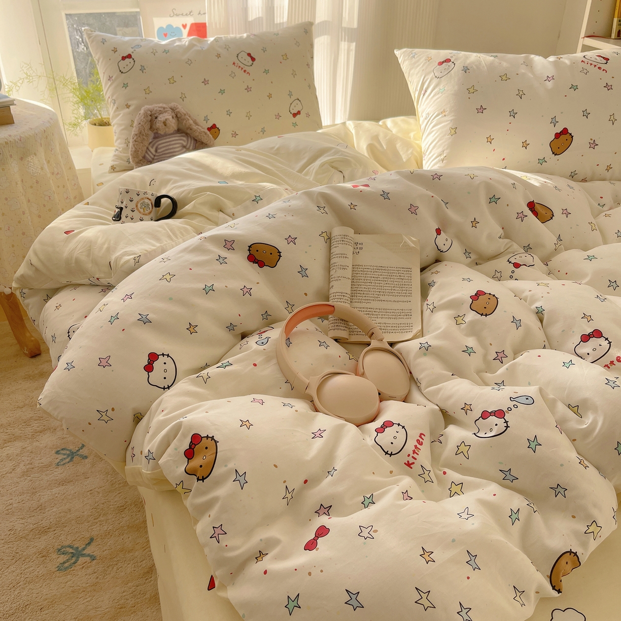 91家纺网 家纺一手货源 找家纺 （总）六巷胡同 2026新款INS减龄可爱风卡通全棉四件套（第二系列）