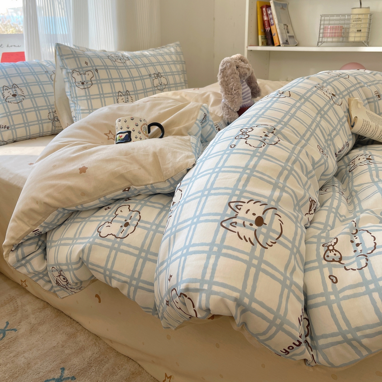 91家纺网 家纺一手货源 找家纺 （总）六巷胡同 2026新款INS减龄可爱风卡通全棉四件套（第二系列）