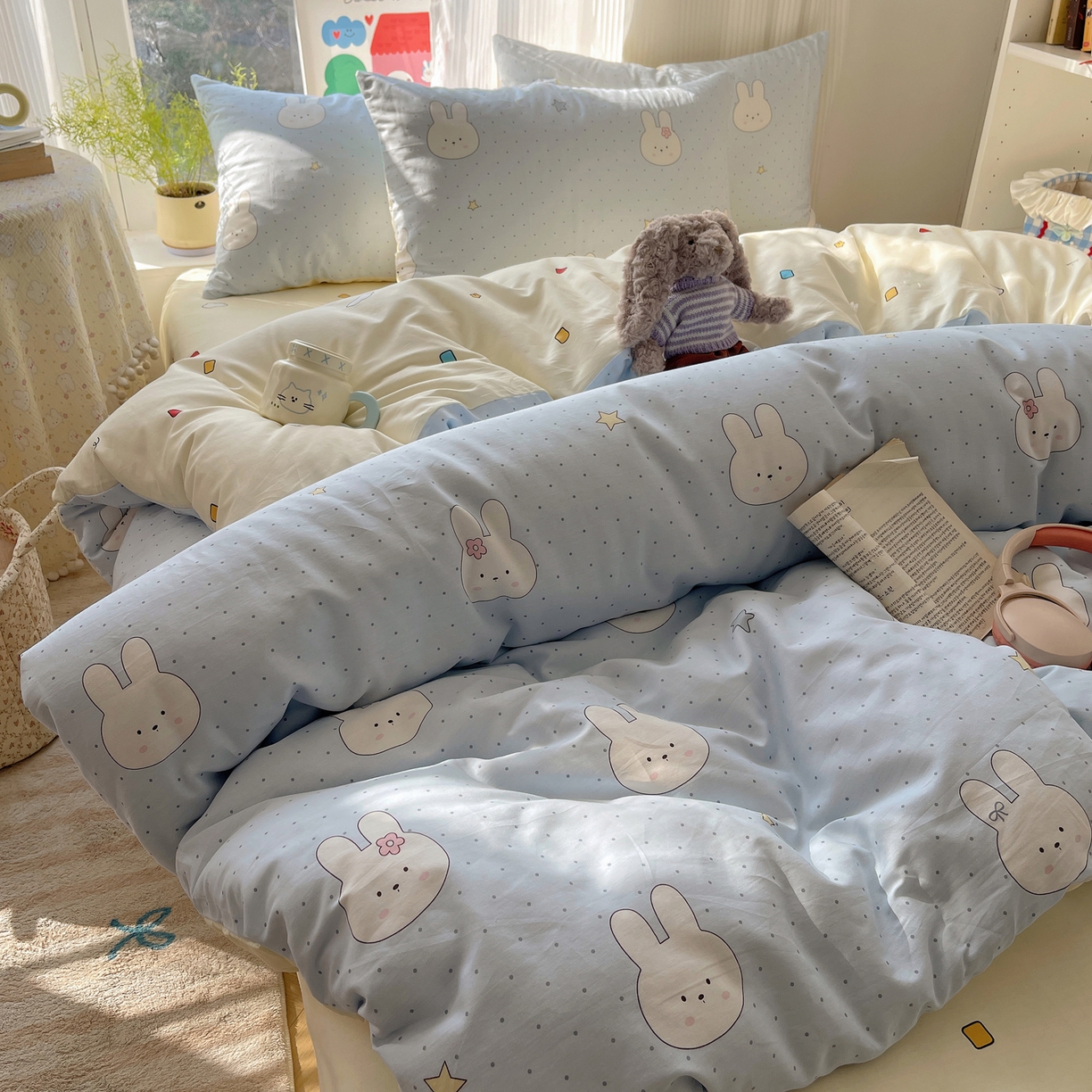 91家纺网 家纺一手货源 找家纺 （总）六巷胡同 2026新款INS减龄可爱风卡通全棉四件套（第二系列）