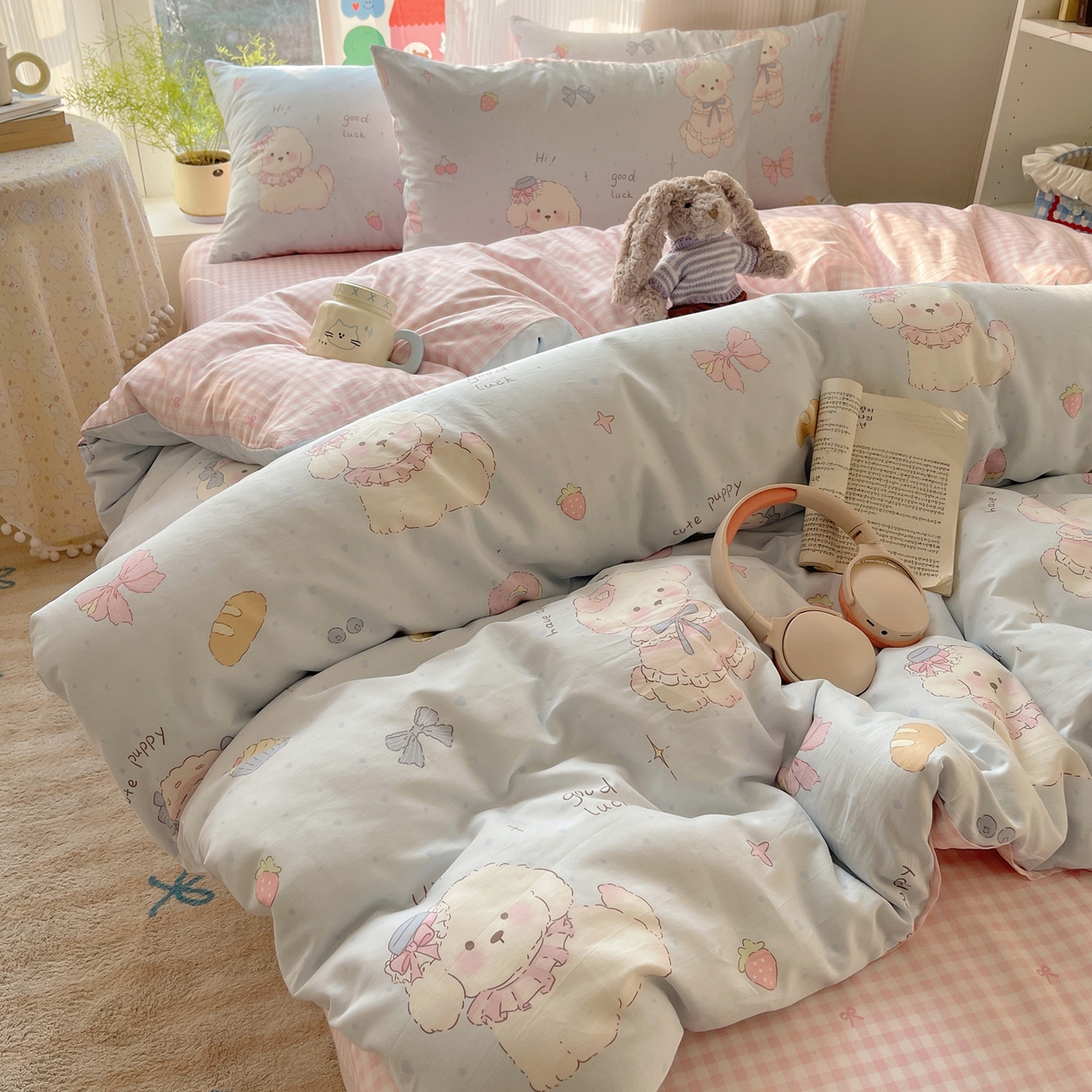 91家纺网 家纺一手货源 找家纺 （总）六巷胡同 2026新款INS减龄可爱风卡通全棉四件套（第二系列）