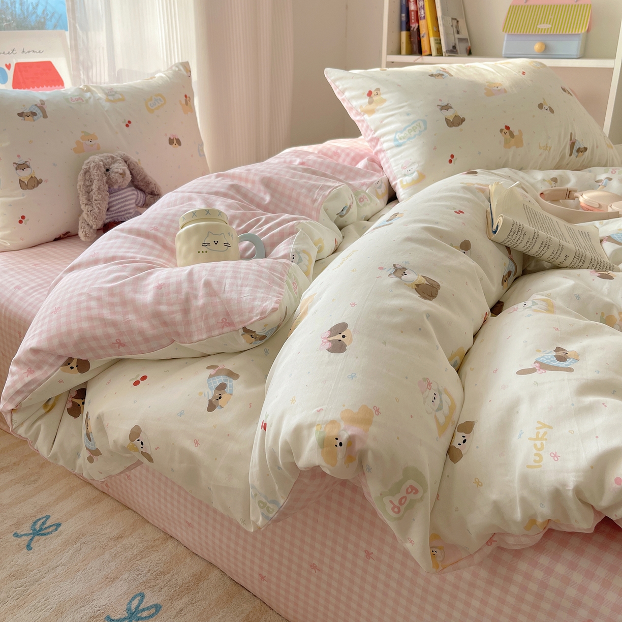 91家纺网 家纺一手货源 找家纺 （总）六巷胡同 2026新款INS减龄可爱风卡通全棉四件套（第二系列）