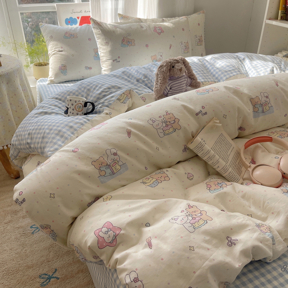 91家纺网 家纺一手货源 找家纺 （总）六巷胡同 2026新款INS减龄可爱风卡通全棉四件套（第二系列）