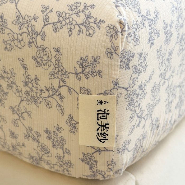 91家纺网 家纺一手货源 找家纺 贝扬思家纺 2026新款高克重泡芙纱印花款单床笠床笠单件-浅糯 CL浅糯-蕾丝花匣