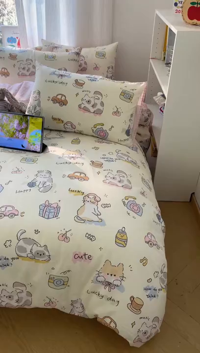 91家纺网 家纺一手货源 找家纺 （总）六巷胡同 2026新款INS减龄可爱风卡通全棉四件套（第二系列）