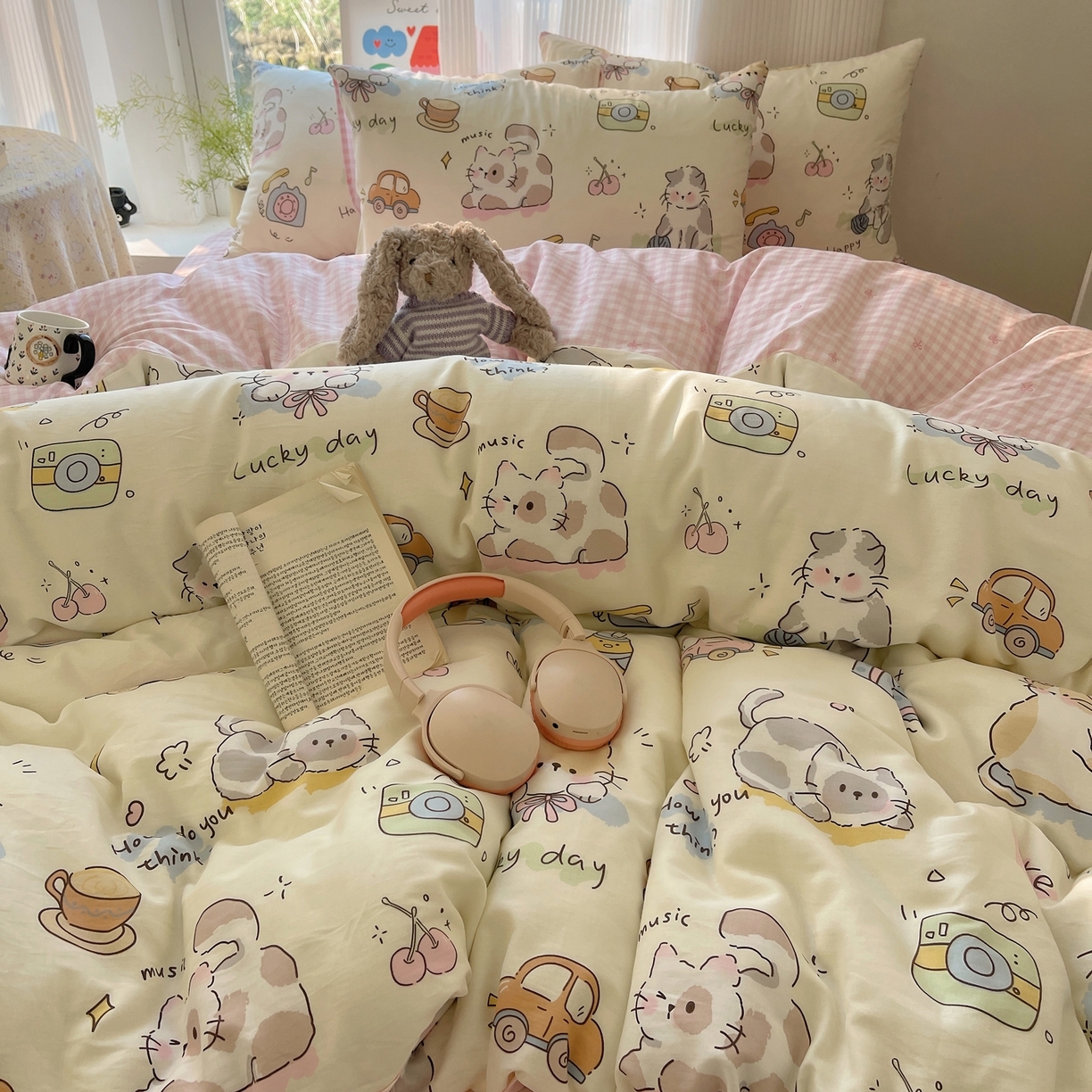 91家纺网 家纺一手货源 找家纺 （总）六巷胡同 2026新款INS减龄可爱风卡通全棉四件套（第二系列）