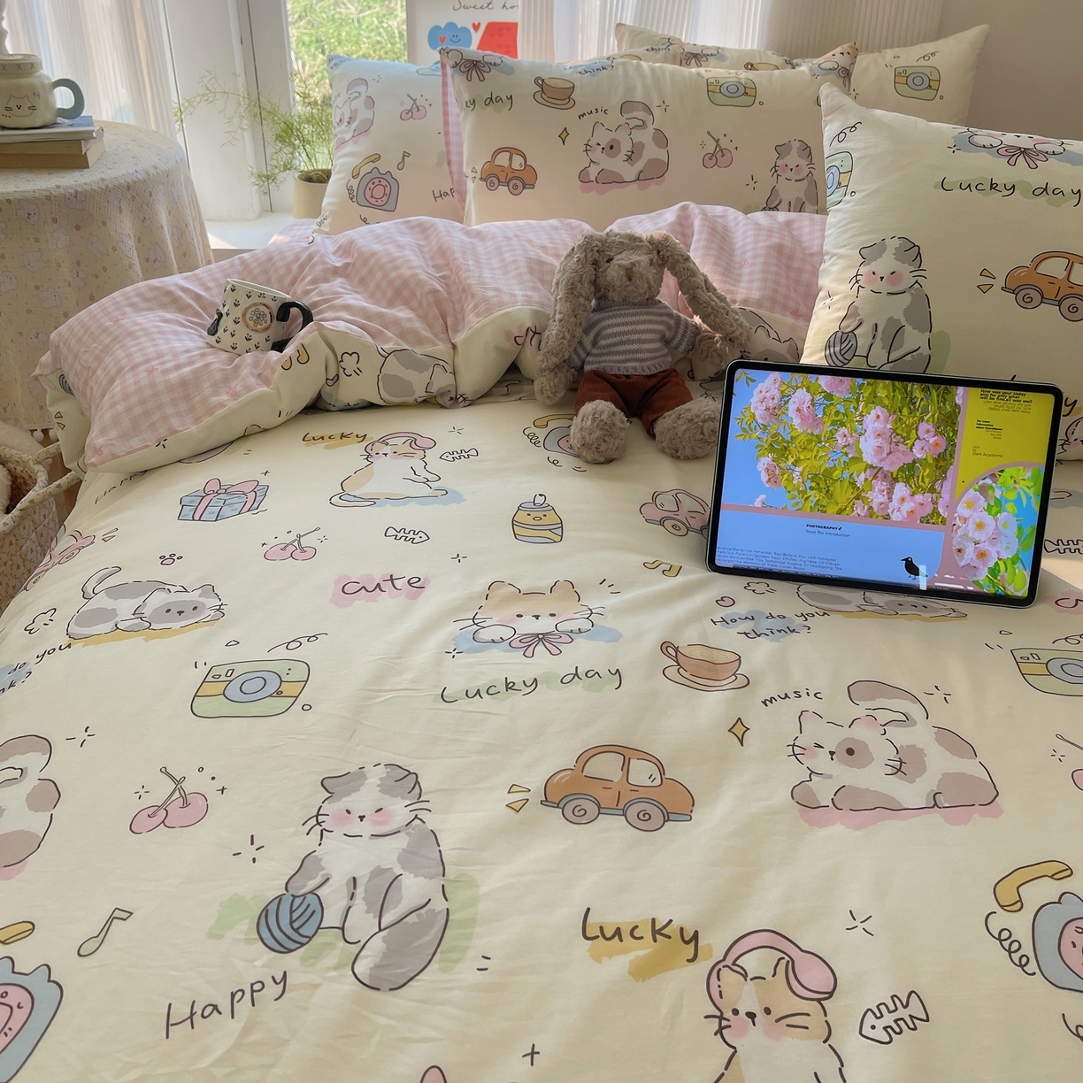 91家纺网 家纺一手货源 找家纺 （总）六巷胡同 2026新款INS减龄可爱风卡通全棉四件套（第二系列）