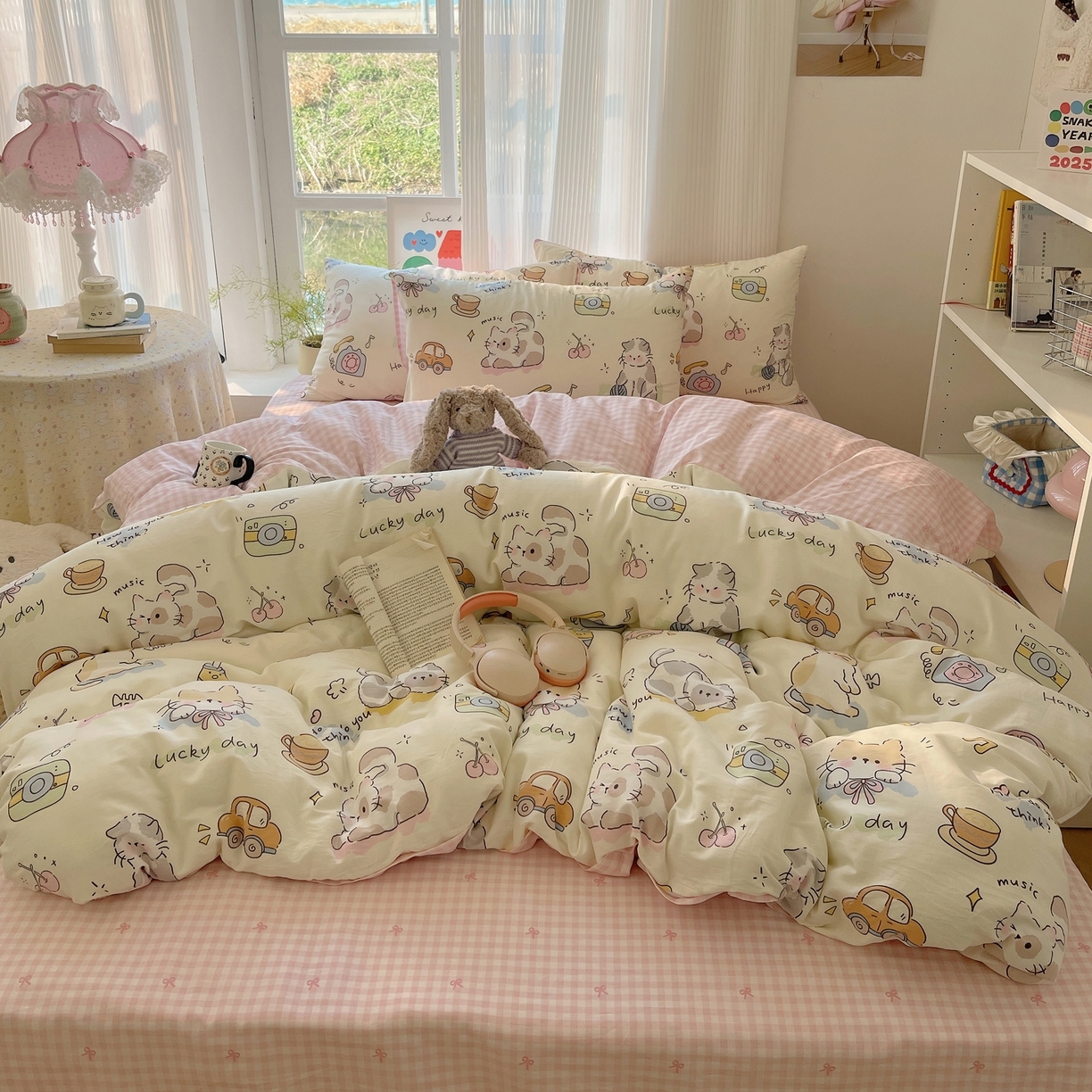 91家纺网 家纺一手货源 找家纺 （总）六巷胡同 2026新款INS减龄可爱风卡通全棉四件套（第二系列）