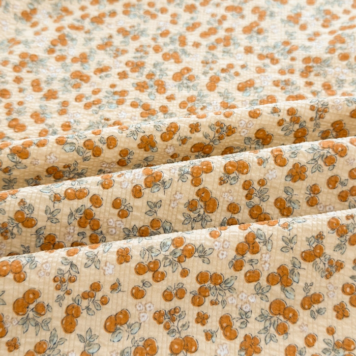 91家纺网 家纺一手货源 找家纺 贝扬思家纺 2026新款高克重泡芙纱印花款单床笠床笠单件-浅糯 CL浅糯-暖橘枝