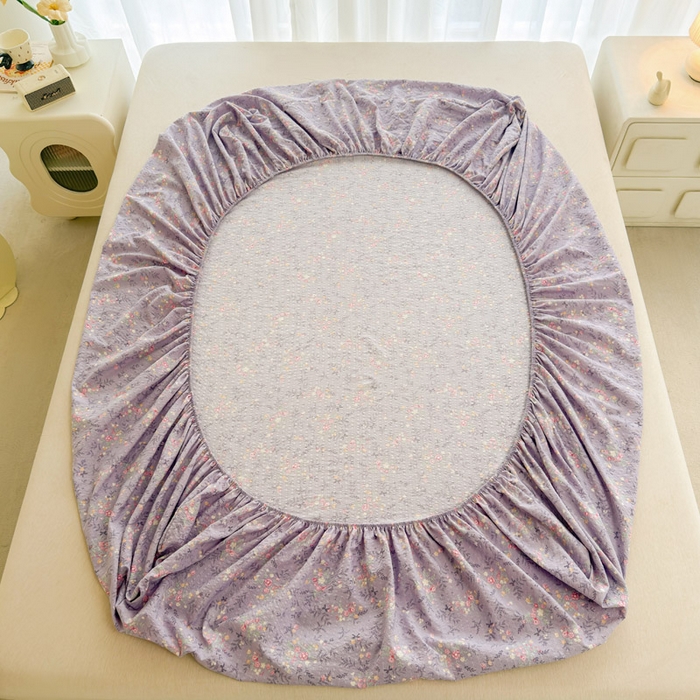 91家纺网 家纺一手货源 找家纺 贝扬思家纺 2026新款高克重泡芙纱印花款单床笠床笠单件-浅糯 CL浅糯-松间茶事