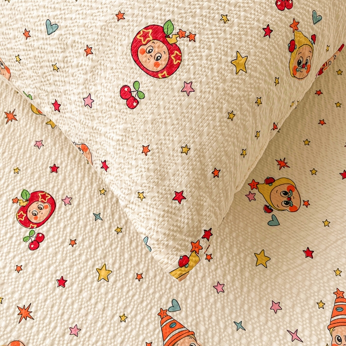 91家纺网 家纺一手货源 找家纺 （总）贝扬思家纺 2026新款高克重泡芙纱印花款单床单-软糖