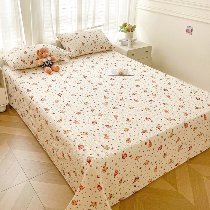 91家纺网 家纺一手货源 找家纺 （总）贝扬思家纺 2026新款高克重泡芙纱印花款单床单-软糖