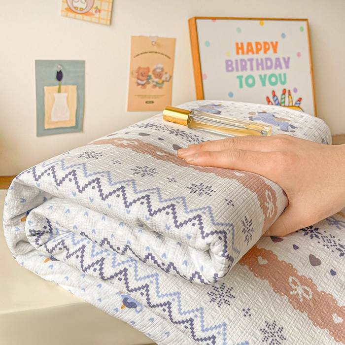 91家纺网 家纺一手货源 找家纺 （总）贝扬思家纺 2026新款高克重泡芙纱印花款单床单-软糖