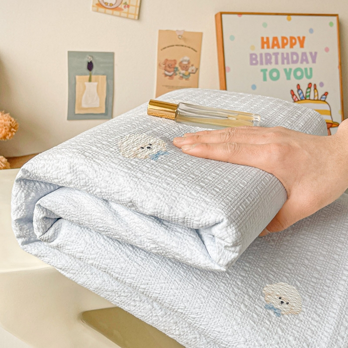 91家纺网 家纺一手货源 找家纺 （总）贝扬思家纺 2026新款高克重泡芙纱印花款单床单-软糖