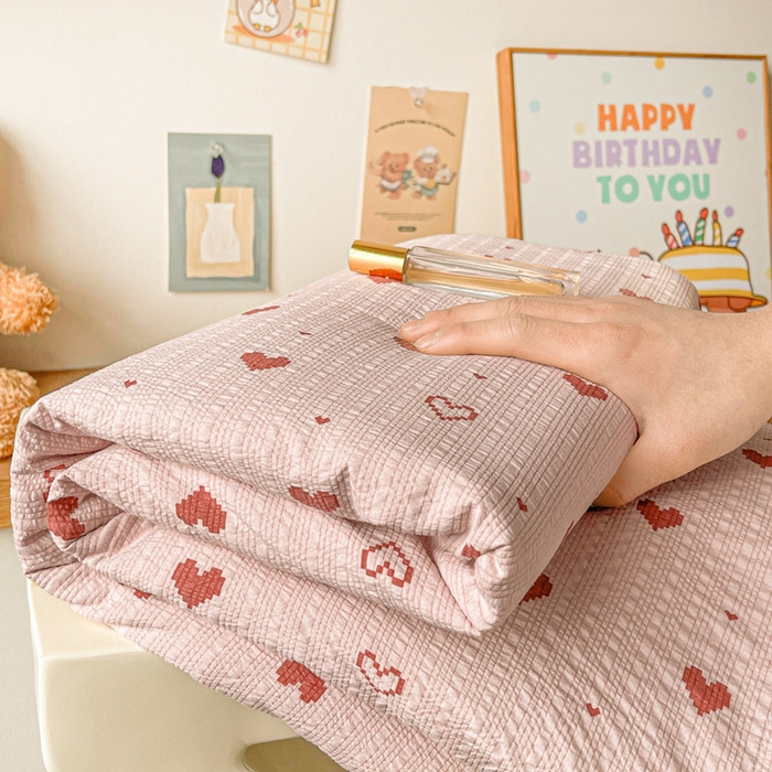 91家纺网 家纺一手货源 找家纺 （总）贝扬思家纺 2026新款高克重泡芙纱印花款单床单-软糖