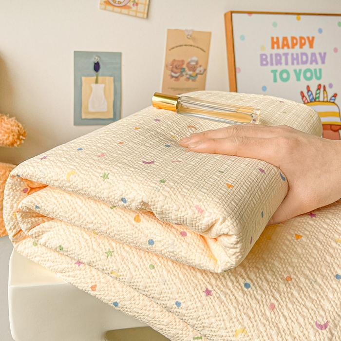 91家纺网 家纺一手货源 找家纺 （总）贝扬思家纺 2026新款高克重泡芙纱印花款单床单-软糖