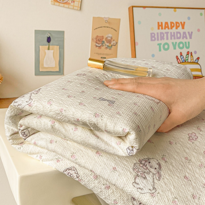 91家纺网 家纺一手货源 找家纺 （总）贝扬思家纺 2026新款高克重泡芙纱印花款单床单-软糖