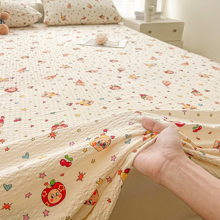 91家纺网 家纺一手货源 找家纺 贝扬思家纺 2026新款高克重泡芙纱印花款单床单-软糖 CD-软糖 旧街星星