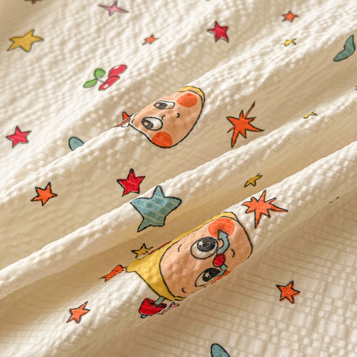 91家纺网 家纺一手货源 找家纺 贝扬思家纺 2026新款高克重泡芙纱印花款单床单-软糖 CD-软糖 旧街星星