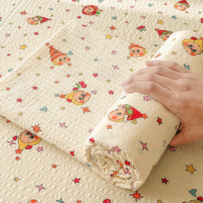 91家纺网 家纺一手货源 找家纺 贝扬思家纺 2026新款高克重泡芙纱印花款单床单-软糖 CD-软糖 旧街星星