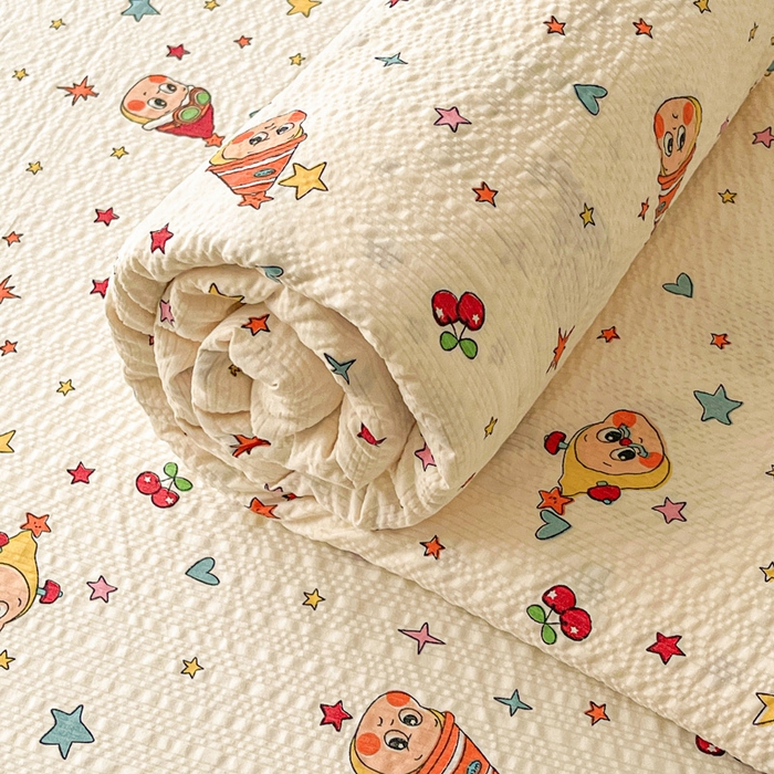 91家纺网 家纺一手货源 找家纺 贝扬思家纺 2026新款高克重泡芙纱印花款单床单-软糖 CD-软糖 旧街星星