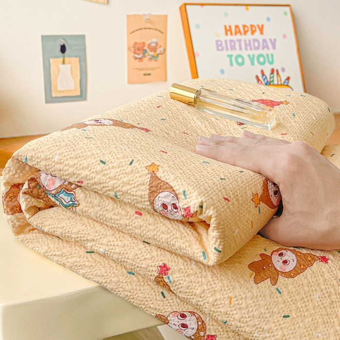 贝扬思家纺 2026新款高克重泡芙纱印花款单床单-软糖 CD-软糖 星星糖豆