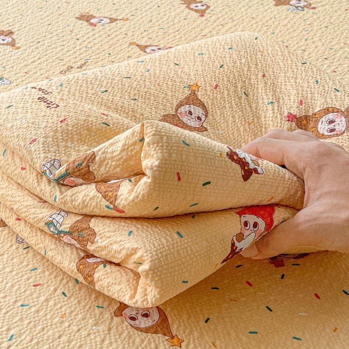 91家纺网 家纺一手货源 找家纺 贝扬思家纺 2026新款高克重泡芙纱印花款单床单-软糖 CD-软糖 星星糖豆