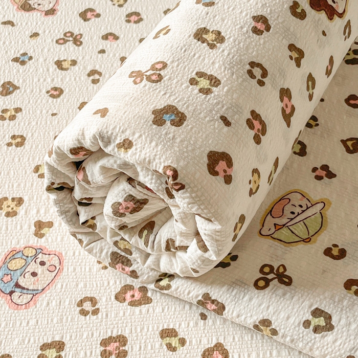 91家纺网 家纺一手货源 找家纺 贝扬思家纺 2026新款高克重泡芙纱印花款单床单-软糖 CD软糖-豹纹新新