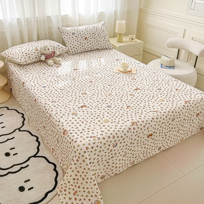 91家纺网 家纺一手货源 找家纺 贝扬思家纺 2026新款高克重泡芙纱印花款单床单-软糖 CD软糖-豹纹新新