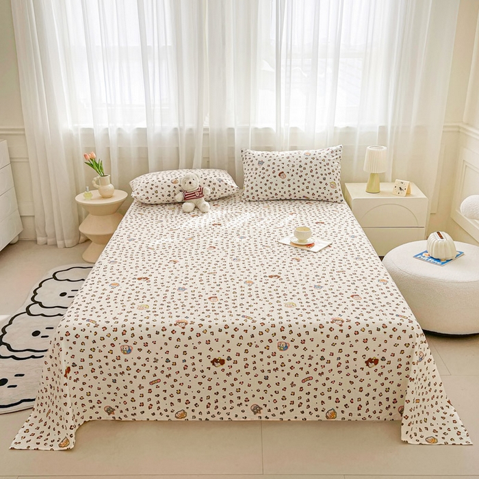 91家纺网 家纺一手货源 找家纺 贝扬思家纺 2026新款高克重泡芙纱印花款单床单-软糖 CD软糖-豹纹新新