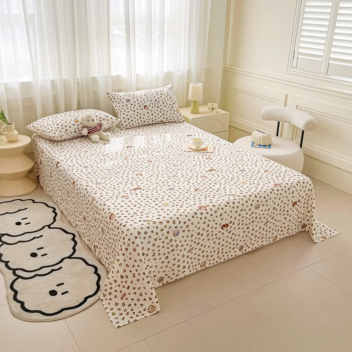 91家纺网 家纺一手货源 找家纺 贝扬思家纺 2026新款高克重泡芙纱印花款单床单-软糖 CD软糖-豹纹新新