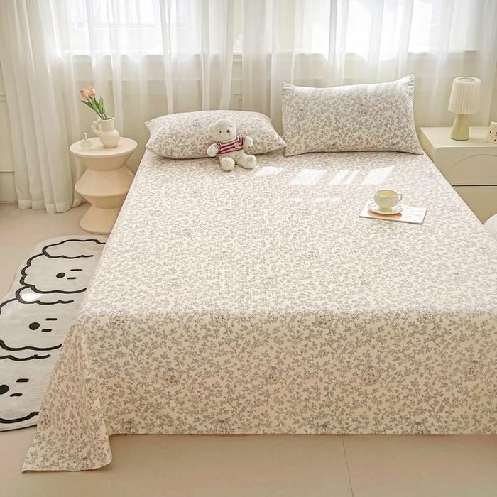 91家纺网 家纺一手货源 找家纺 贝扬思家纺 2026新款高克重泡芙纱印花款单床单-软糖 CD软糖-蕾丝花匣