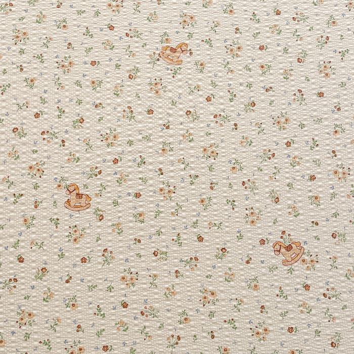 91家纺网 家纺一手货源 找家纺 贝扬思家纺 2026新款高克重泡芙纱印花款单床单-软糖 CD软糖-木马小花团