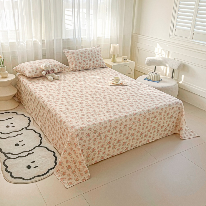 91家纺网 家纺一手货源 找家纺 贝扬思家纺 2026新款高克重泡芙纱印花款单床单-软糖 CD软糖-日光漫游