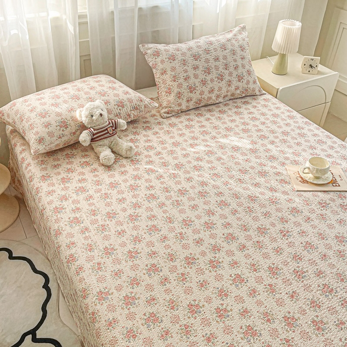 91家纺网 家纺一手货源 找家纺 贝扬思家纺 2026新款高克重泡芙纱印花款单床单-软糖 CD软糖-日光漫游