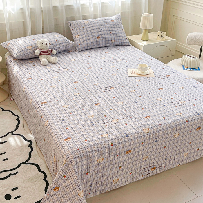 91家纺网 家纺一手货源 找家纺 贝扬思家纺 2026新款高克重泡芙纱印花款单床单-软糖 CD软糖-四季狗