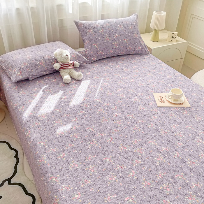 91家纺网 家纺一手货源 找家纺 贝扬思家纺 2026新款高克重泡芙纱印花款单床单-软糖 CD软糖-松间茶事