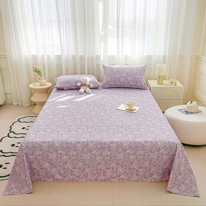 91家纺网 家纺一手货源 找家纺 贝扬思家纺 2026新款高克重泡芙纱印花款单床单-软糖 CD软糖-松间茶事