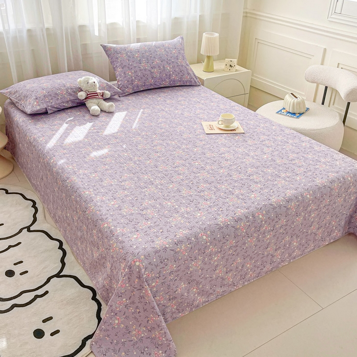 91家纺网 家纺一手货源 找家纺 贝扬思家纺 2026新款高克重泡芙纱印花款单床单-软糖 CD软糖-松间茶事