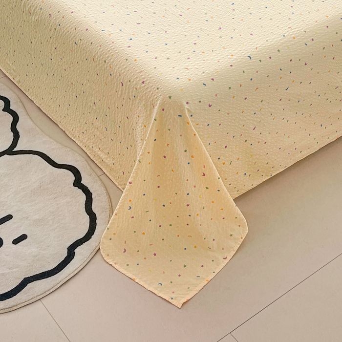 91家纺网 家纺一手货源 找家纺 贝扬思家纺 2026新款高克重泡芙纱印花款单床单-软糖 CD软糖-星月糖粒