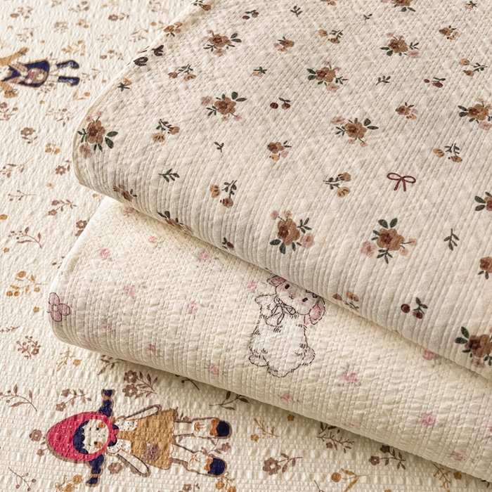 91家纺网 家纺一手货源 找家纺 贝扬思家纺 2026新款高克重泡芙纱印花款单床单-软糖 组合图（仅供展示不可下单）