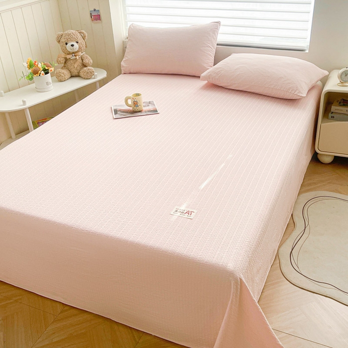 91家纺网 家纺一手货源 找家纺 （总）贝扬思家纺 2026新款高品质A类泡芙纱纯色单床单床单单件